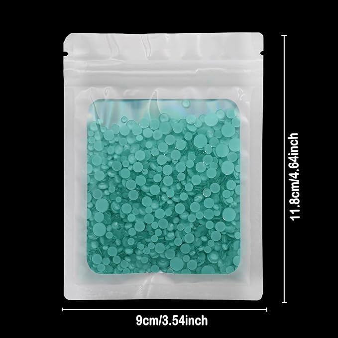 Flatback Glass Rhinestones,Bedazzler Gems Non Hotfix Crystal Rhinestones for Crafts Nail Charms Clothes Tumblers,Eggshell Blue Neon,Mixed Size,35g