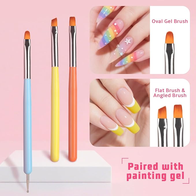 Sponges Pat Gel Nail Polish Palette, 16 Colors Blending Ombre Gel Polish Set Patting Gradient Painting Nails Art, No Wipe, UV/LED Cured, 100Sponges 6Brushes 1Grabber Tools Kit (Set 06)