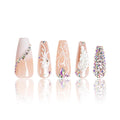 LOVFUL Short Press on Nails Like a Virgo | Handmade Acrylic Press ons | Reusable Fake False Nails | Coffin Classic Regular 1.3 in | H596-L