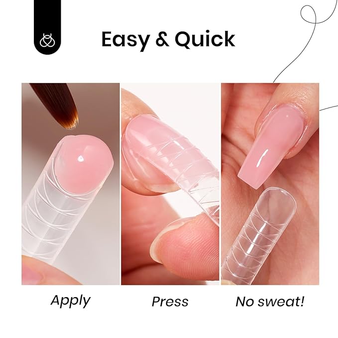 Beetles Gel Polish Poly Nail Gel Nail Kit - 6 Colors Poly Nails Extension Gel with Mini Led Lamp Kit ,Spring Nude Clear Pink All In One Starter Kit Builder Jelly Manicure Enhancement Women Gifts