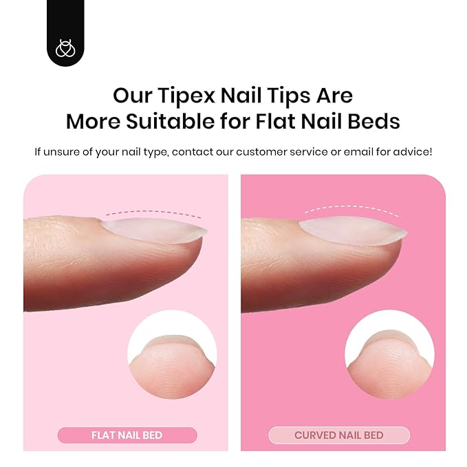 Beetles Tipex Gel Nail Kit with 224Pcs 16Sizes Medium Coffin Apex Nail Tips C Curved , Pre-building Acrylic Nails with Tipex Nail Glue，Mini Nail Lamp, Nail File for DIY Nails or Salon Use