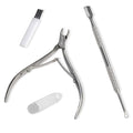 Professional Manicure Tools Set, Stainless Steel Cuticle Nipper, Upgrade Gel Nail Polish Remove Tool & Cuticle Pusher, Debris Cleaning Brush, for Home & Salon Use, For Women