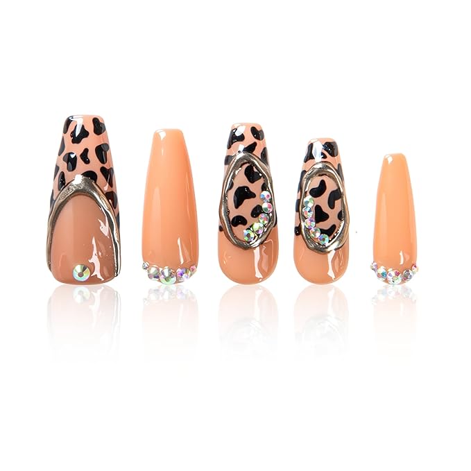 LOVFUL Short Press on Nails Bow Down | Handmade Acrylic Press ons | Reusable Fake False Nails | Coffin Classic Regular 1.3 in | H641-L