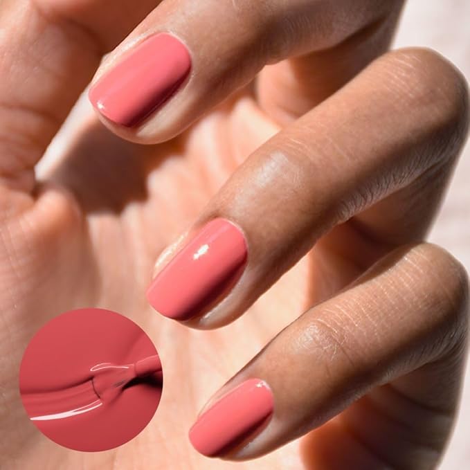 Manucurist Green Flash LED Bois de Rose Old Rose Gel Nail Polish - Vegan, 12-Free, Plant-Based - Strengthens and Protects the Nail - Gel Polish - Made in France - 0.5 fl oz