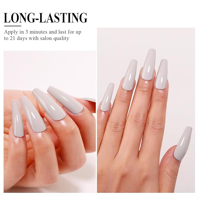 Imtiti Nude Gel Nail Polish, 0.5 Fl Oz Nude White Gel Polish Soak Off LED UV Nail Gel Polish Spring Summer DIY Nail Art Starter Manicure Salon