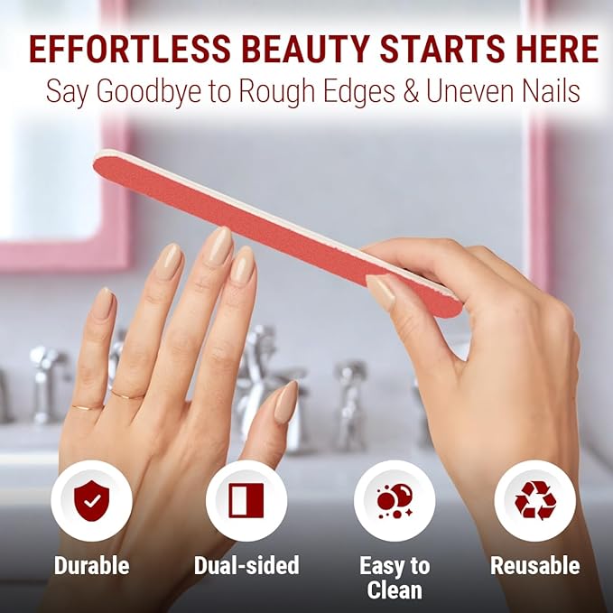 Empyrean Premium Nail Files | Made in USA | Coarse 120/240 Fine | Professionals Choice | Disinfectable Washable Reusable | Blue Nail File