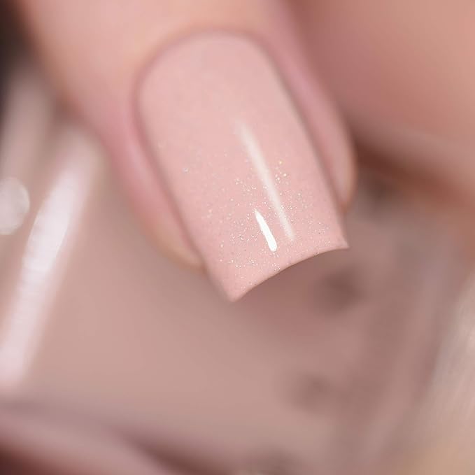 ILNP Rumor Has It - Light Creme Neutral Nude Nail Polish, Subtle Holographic, Chip Resistant, 7-Free, Non-Toxic, Vegan, Cruelty Free, 12ml