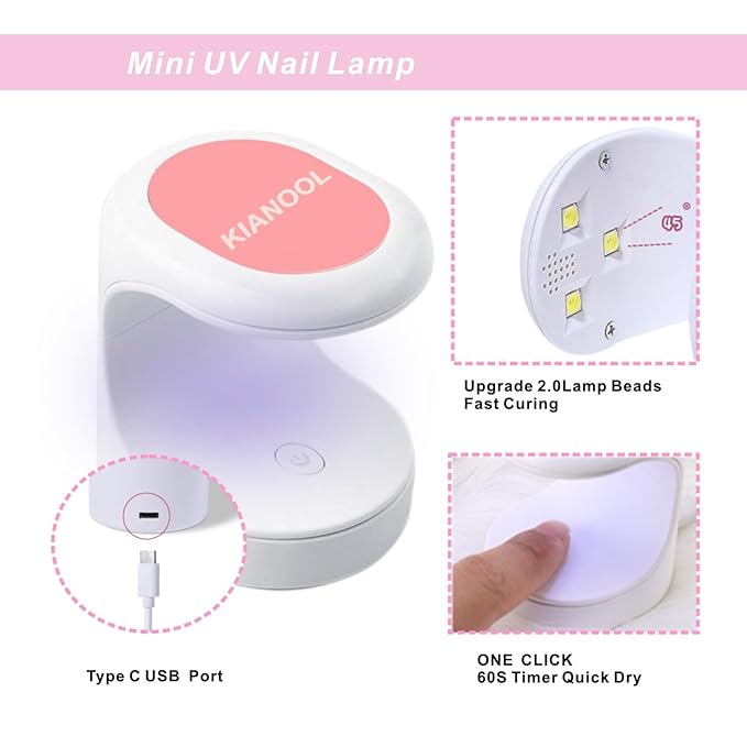 Gel x Nail Kit Almond Shape, 552 Pcs Short Almond Nail Tips with U V Lamp, 5 in 1 UV Glue Press on Easy Extension set, Acrylic False Tips Kit DIY Manicure Art Gifts for Women