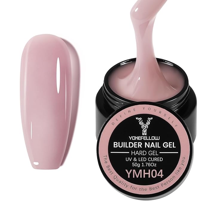 50g Builder Gel for Nails, Long-Lasting Soak-Off Nail Extension Gel for Beginners & DIY Home Salon Manicure(YMH04-Pale Lavender Nude)