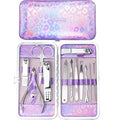 ZIZZON Nail Clippers Kit Manicure Pedicure Set with Holographic Case(Purple)