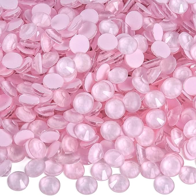 Blinginbox Flatback Rhinestones Round Gems, 1440pcs Luminous Series Glass Stones Neon Gems Non Hotfix Crystal Rhinestones for Nail Charms Crafts Clothes Tumblers,Mac. Lt. Pink Luminous,SS6.