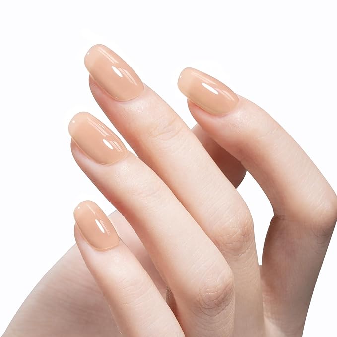 MAYCHAO 15ML Jelly Nude Gel Nail Polish 1Pc Transparent Nude Gel Polish Soak Off UV LED Translucent Nail Polish Nail Art Starter Manicure Salon DIY at Home, 0.5 OZ