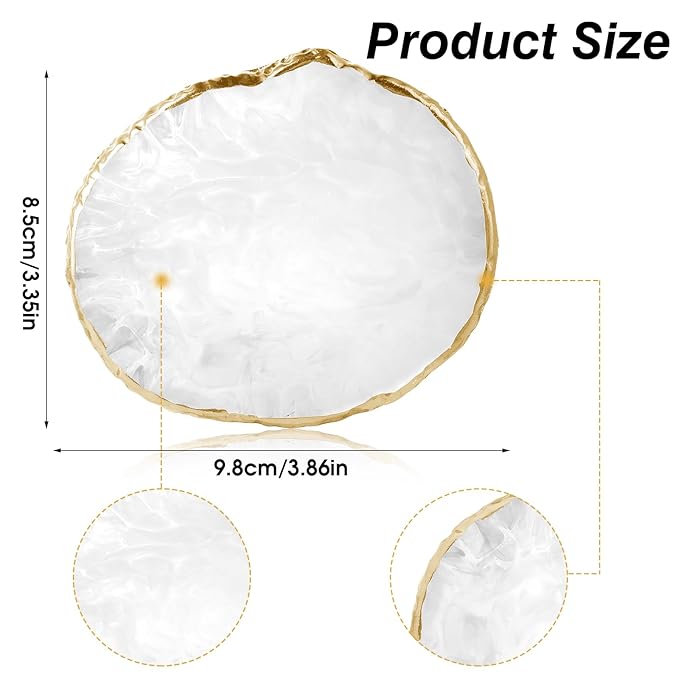 2Pcs Resin Nail Art Palette Nail Polish Palette for Gel Nail Art Gold Edge Nail Art Painting Mixed Color Plate Nail Holder Nail Art Display Board