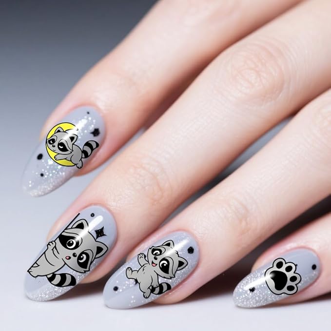 PH PandaHall 3pcs Animals Nail Stamping Plates Cute Cats Dogs Nails Art Templates Pets Raccoons Manicure Image Plates Lovely Puppy Nail Art Stencils for Women Manicures Salon Design Printing