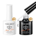 modelones No Wipe Gel Top Coat and Base Coat Set, 2 Pcs Clear Glossy Hema Free Base Top Coat Gel Nail Polish Long Lasting for Spring Nail Polish, Acrylic Nails Soak Off Nail Lamp Nail Art Home Salon