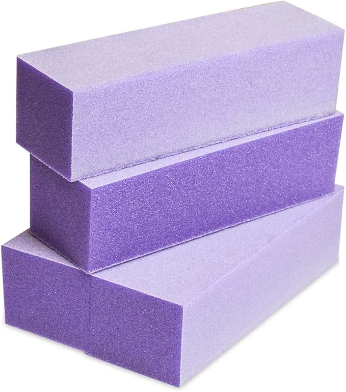 Karlash Nail Buffer Sanding Block Polisher Buffing File Nail Art Manicure Pedicure File (Purple White 60/100)
