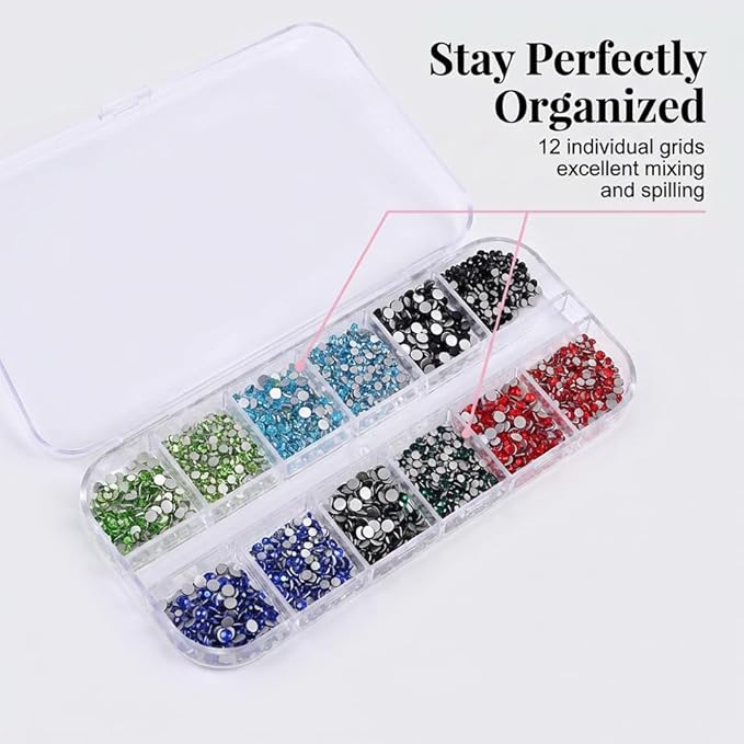 Colorful DIY Bedazzler Kit, 2026 New Versatile Nail Art Rhinestones for Crafts, Upgraded Crystal Gems for Bedazzling Nails, Crystals for Nail and Makeup (Colorful-B)