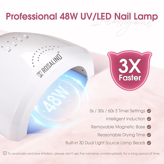 ROSALIND Poly Nail Gel Kit -20 Colors + 72Nail Art Accessories Kit, Nude Clear Poly Nail Gel Nail Kit Starter Kit with Big U V Lamp Slip Solution for Pink Nail Extensions Gel Dual Forms Nail Brush