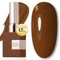Double Rhythm 15ML Gel Polish Pure Sheer Same Color Same Bottle Soak Off Gel Polish Art Manicure Salon DIY at Home for Women (Brown-A1444)