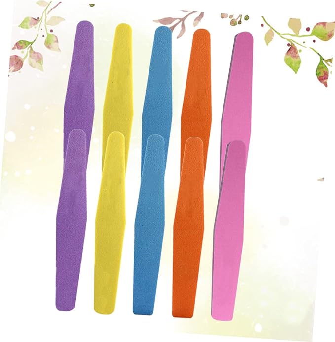 10pcs Clips for Weave Cute Travel Bottles Thick Sandpaper Scrub Strips Ceramic Cosmetic Jars Frosted Strip Manicure Tools Sponge File Block Sandpaper Repair Nail Grinding Stick
