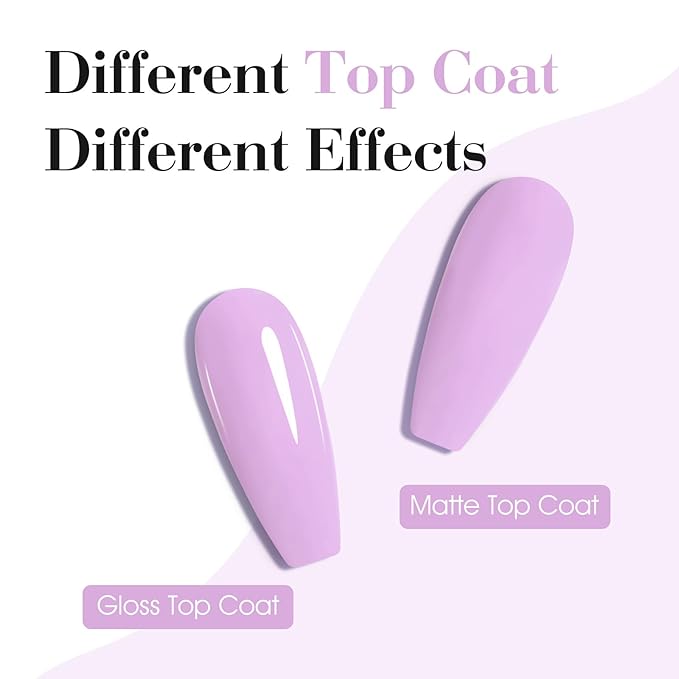 CANNI Light Purple Gel Nail Polish, 1Pcs Purple Gel Polish Color High Gloss Soak Off U V Nail Manicure Salon DIY