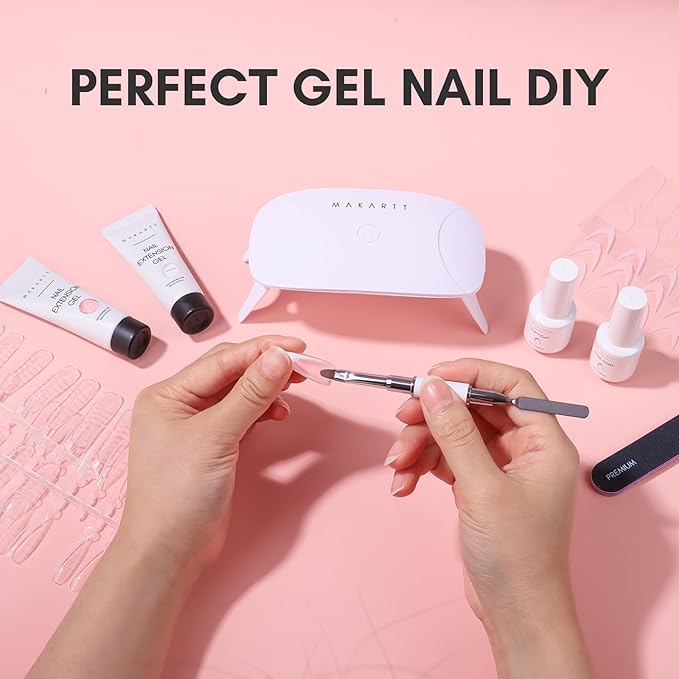 Makartt Hema-Free Poly Nail Gel, Hema-Free Gel Builder for Extension, Dark Hot Pink Color 50ML, Natural-Looking Strengthener 3D Diy Hard Gel Salon Manicures Supplies At Home-Flamingo