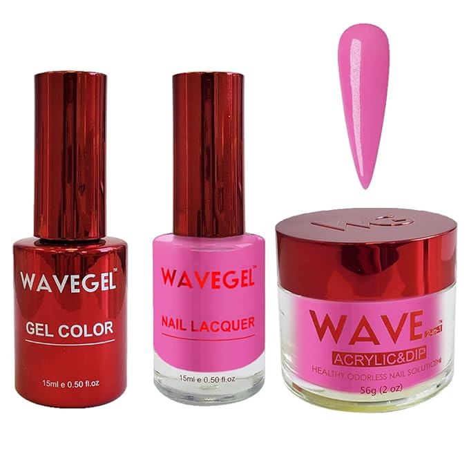 WAVEGEL Soak-Off Gel, Nail Lacquer & Acrylic/Dip Powder Matching Set - Queen Collection - #079 Major Pink!