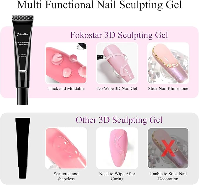 3D Gel Nail Art Silver Gold Chrome Nail Powder Kit Clear 3D Nail Sculpting Gel Gold Chrome Powder for Nails Art Design Silver Glitter Pigment Powders Metallic Mirror Effect with Tools