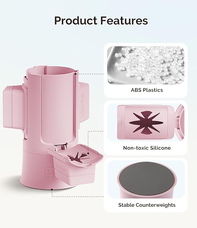 MelodySusie GelCarousel for Nail Polish Bottle Holder and Nail Art Tools Organizer, 360° Rotating Storage Container with 3Pcs Detachable Silcone Gel Polish Holder, Pink(Only Box)