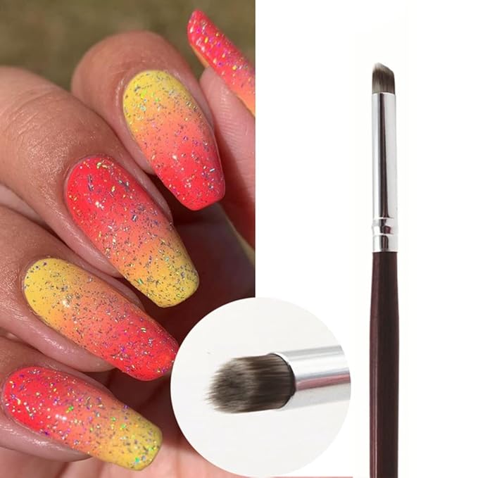 1 Pc Nail Brushes for Nail Art Professional Nail Art Brush/Manicure Gel Polish Brush/Gradual Color Blooming Nail Drawing Pen Nail Design Brushes (A)