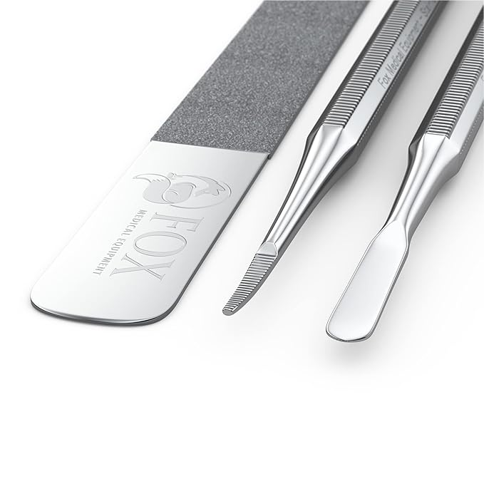 Ingrown Toenail Treatment Kit – Diamond File & Professional Toenail Lifter Tool – Surgical Stainless Steel Set for Pain-Free Relief, Precision Pedicure & Safe Nail Care