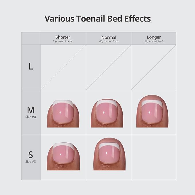 BTArtbox Press on Toenails Short, White French Tips Press on Toe Nails Square, Light Weight & Fit Perfectly Glazed Glue On Toenails with Glue, Fake Toe nails in 16 Sizes- 32 Kit, Hope Hope