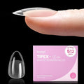 Beetles Tipex Lite Apex Nail Tips, Almond Short, 512pcs 16 Sizes,Pre-Building Pre-Etched Acrylic Nail Tips for Flat Nails & Natural Nail Beds