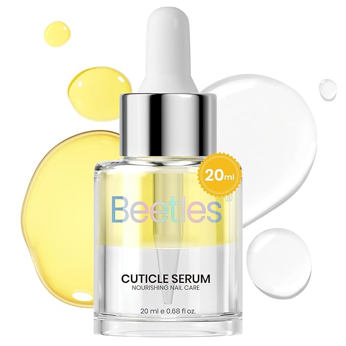 Beetles 20ml Cuticle Oil Nail Oil Care for Nail, Hydrating Oil For Repaired Cuticles, Remedy For Damaged Skin & Thin Nails Vitamin E, Rice Bran & Sweet Almond Oils Softener Nail Repair Gift for Her