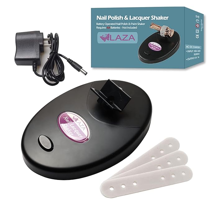 Laza Nail Lacquer Shaker Nails Gel Polish Varnish Adjustable Bottle Shaking Machine Shake Evenly Tools for Nails Art - Black