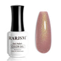 RARJSM Nude Rosy Brown Pink Golden Glitter Gel Nail Polish Nuded Skin Tone Sparkle Shimmer Jelly Sheer Color Gelpolish Home Salon French Manicure Varnish Soak off Curing Requires Single Bottle 15ml