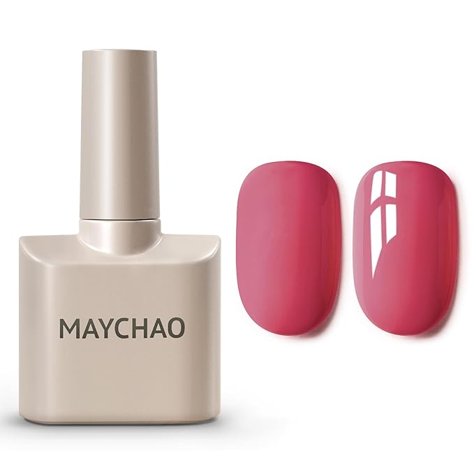 MAYCHAO 15ML Rose Bud Gel Nail Polish 1Pc Rose Red Green Gel Polish Soak Off UV LED Nail Polish Nail Art Starter Manicure Salon DIY at Home, 0.5 OZ