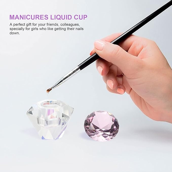 1pc Nail Art Crystal Cup Manicure Supplies Mixing Cups Nail Acrylic Powder Bowl Manicure Nail Art Bowl Nail Crystal Container Nail Liquid Bowl Manicure Powder Bowl