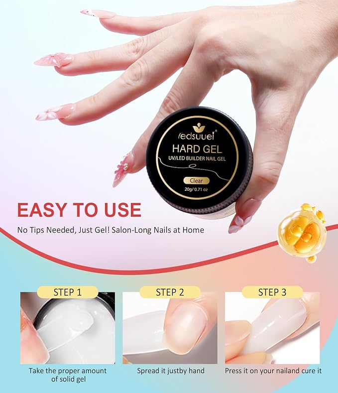 Solid Builder Gel for Nails LEDSUUEI - 100g Large Capacity White 3D Nail Gel Sculpting Non-Sticky Hand Carving Glue Extension for Manicure Salon Home Decoration DIY