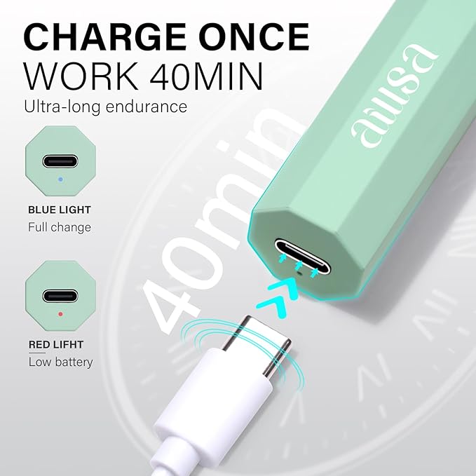AILLSA Mini UV Light for Nails, Handheld Nail Lamps for Gel Polish, Portable Single Finger Flash Cure Lamp, Fast Drying (Green)