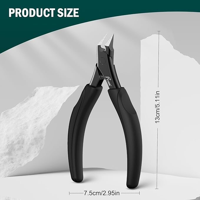 FVION Straight Blade Toenail Clippers, Comfort Handle Ingrown Toe Nail Clippers for Thick Nails for Seniors, Finger Nail Clippers for Adult (Black)