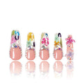 LOVFUL Press on Nails Flora | Handmade with Full Covered Crystals | Reusable Full Cover Nails | Coffin Classic Regular 1.3 in | H176-L