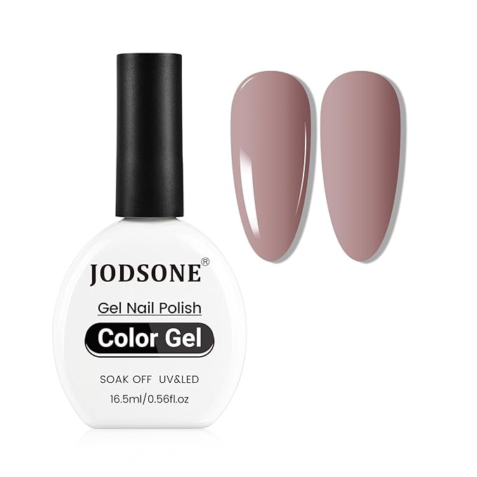 JODSONE 16.5ml Dark Flesh color Soak Off Gel Nail Polish Professional U V Cured Nail Lacquer for Salon Quality Manicures at Home Long Lasting Chip Resistant Nail Art Polish