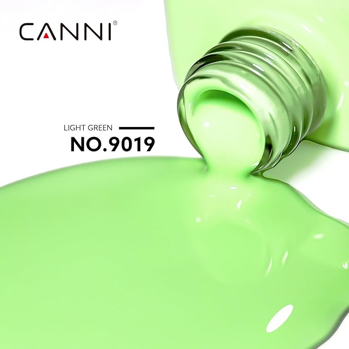 CANNI Pastel Lime Green Gel Nail Polish, 1Pcs Bringt Sage Light Green Gel Polish Mint Color High Gloss Soak Off U V Nail Manicure Salon DIY