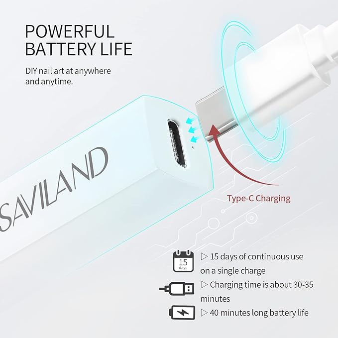 SAVILAND UV Light for Nails: Handheld Gel Lamp for Gel Nails Flash Cure Lamp for LED Nail Lamp Portable Mini Nail Dryer Polish Nail Glue USB Flash Cure Light Home DIY Manicure Art