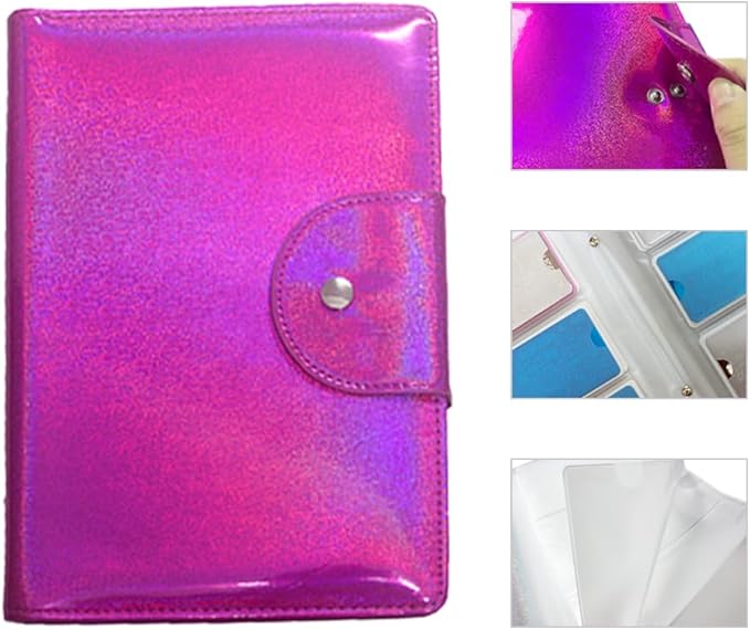 Finger Angel 60 Slots Nail Plates Holder Case Stamping Templates Organizer Retangel Nail Printing Molds Collection Manicure Tool Accessorie-6x12Cm Template Case Rose Red