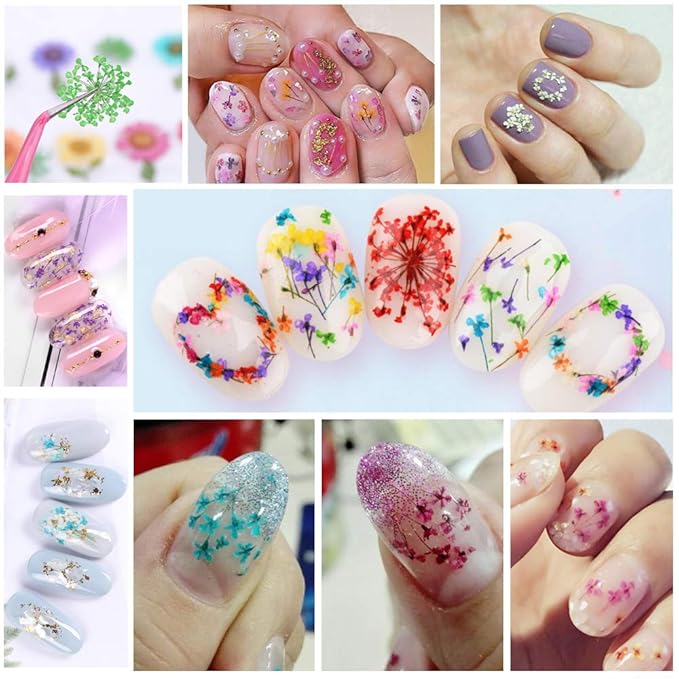 Natural Dried Flowers for Nail Art DIY Resin Craft Small 3D Pressed Dry Flower Resin Art Craft Supplies Nail Art Design Decoration Accessories