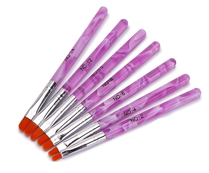 7pc UV Acrylic Nail Art Tips Builder Brush Pen