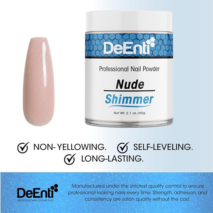 Acrylic Nail Shimmer Powder - 2oz Nude|Professional Grade, Bubble-Free Acrylic Powder for Nails | Long-Lasting, Chip-Resistant Nail Acrylic Powder for Carving, Extensions & Fake Nails