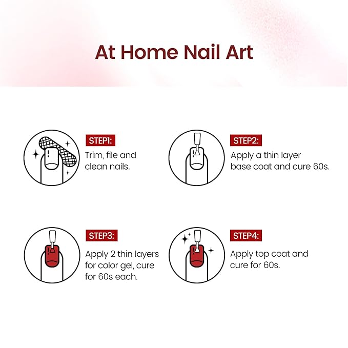 JODSONE 16.5ml Gel Nail Polish Red Gel Polish Manicure LED UV Soak Off Curing for Home Salon Nail Art DIY Lady Red Polish